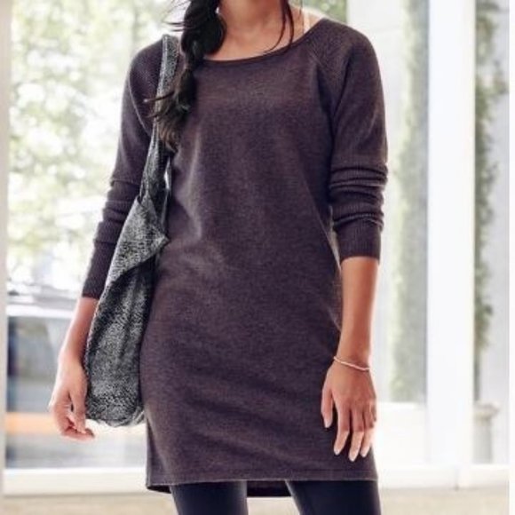 EUC Athleta purple 100% merino wool sweater dress, small petite - Picture 1 of 12